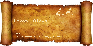 Lovasi Alexa névjegykártya